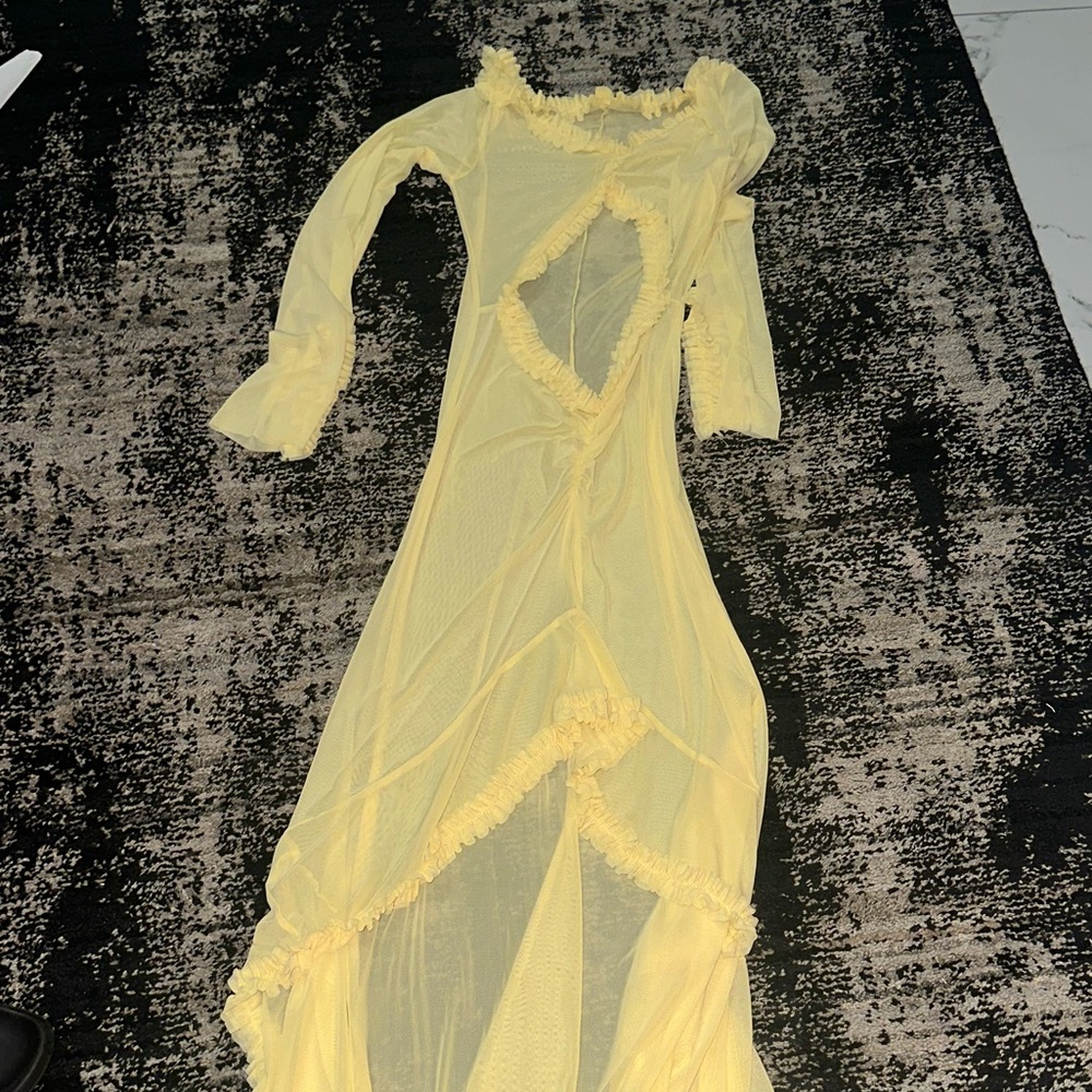 Chic Asymmetrical Yellow Dress